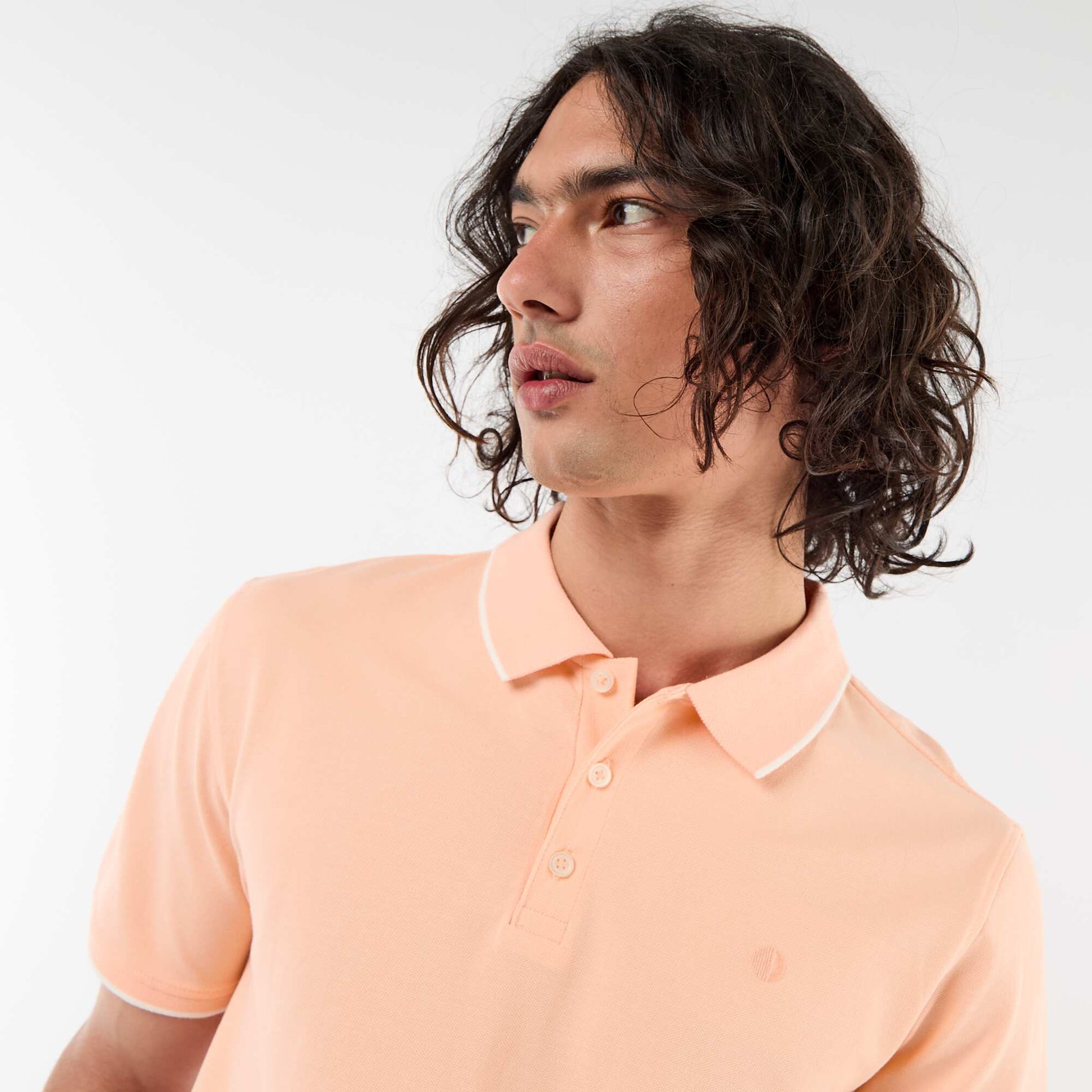 Cotton piqué polo shirt ORANGE