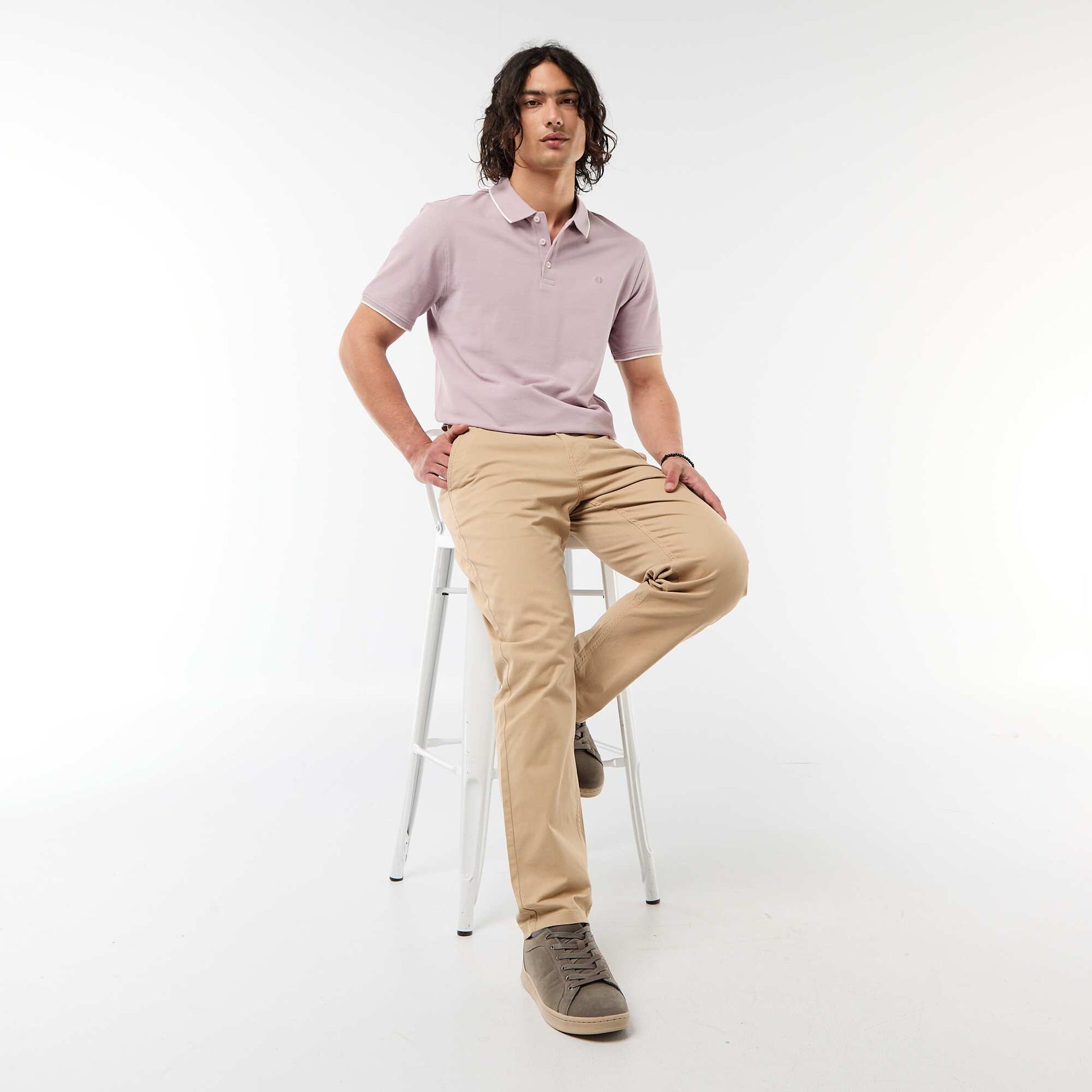 Cotton piqué polo shirt PURPLE