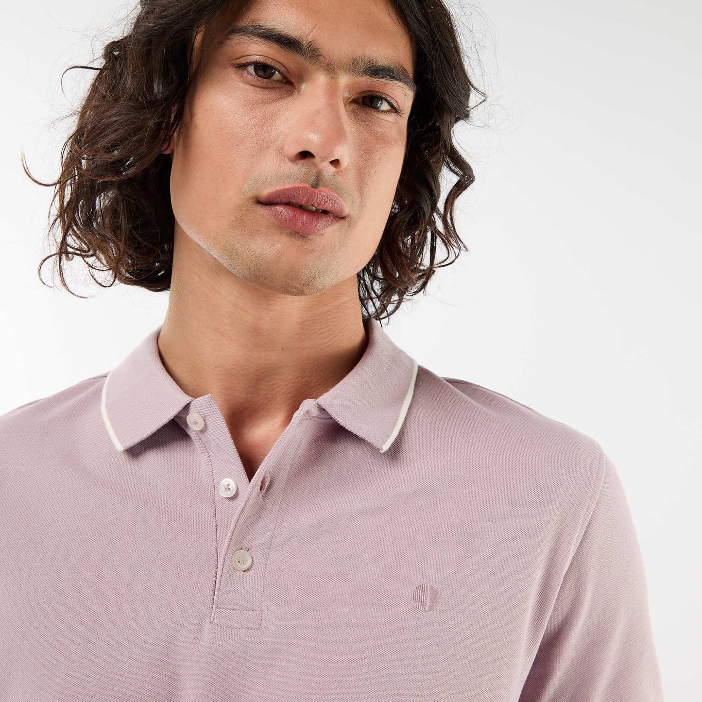 Cotton piqué polo shirt PURPLE