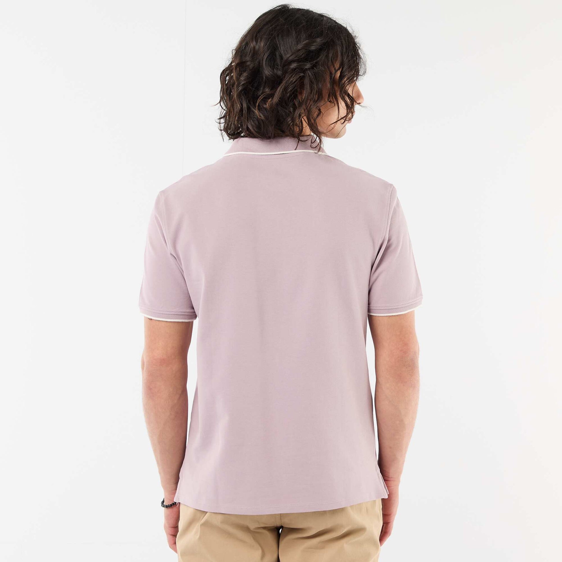 Cotton piqué polo shirt PURPLE