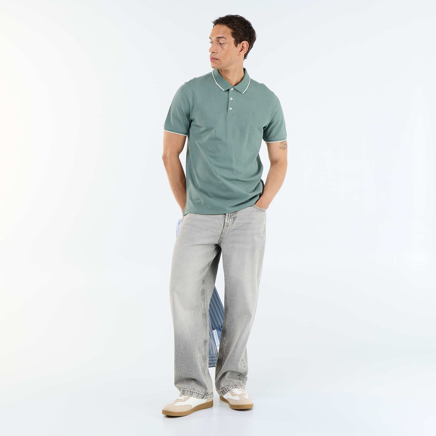 Cotton piqué polo shirt GREEN
