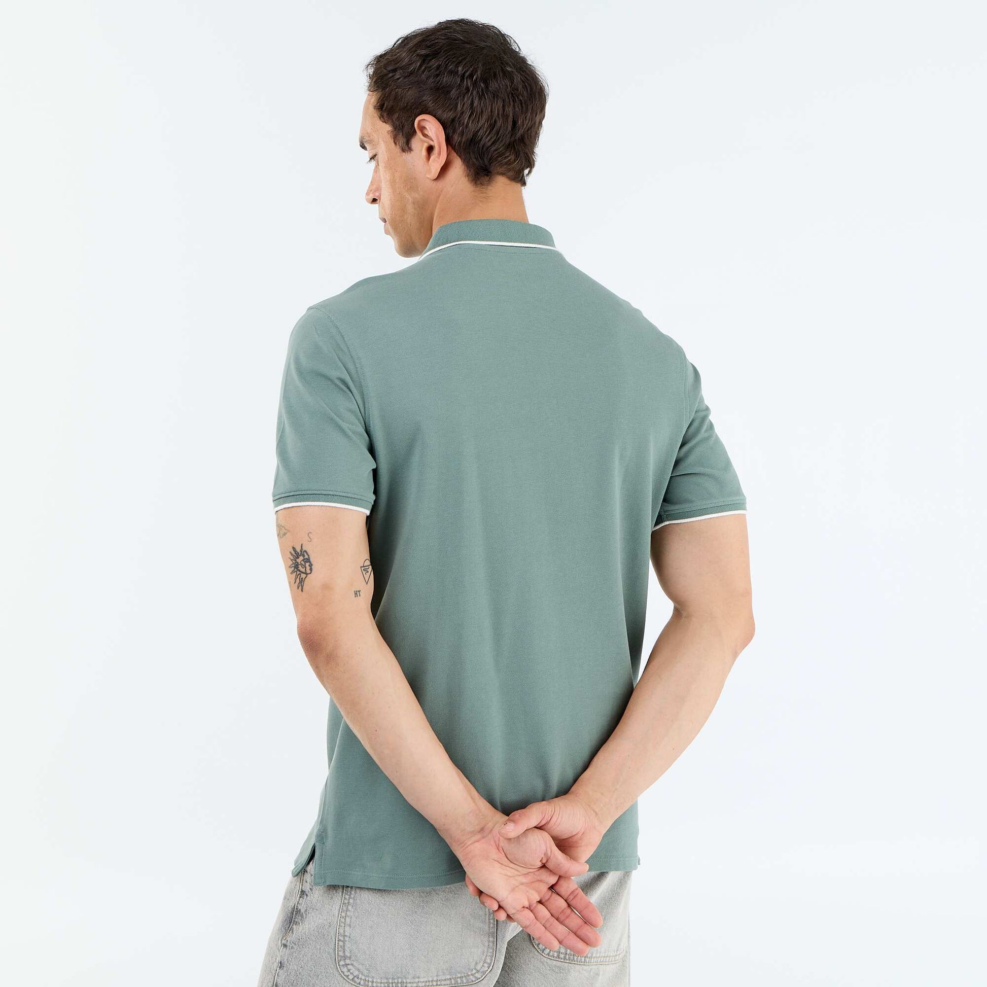 Cotton piqué polo shirt GREEN