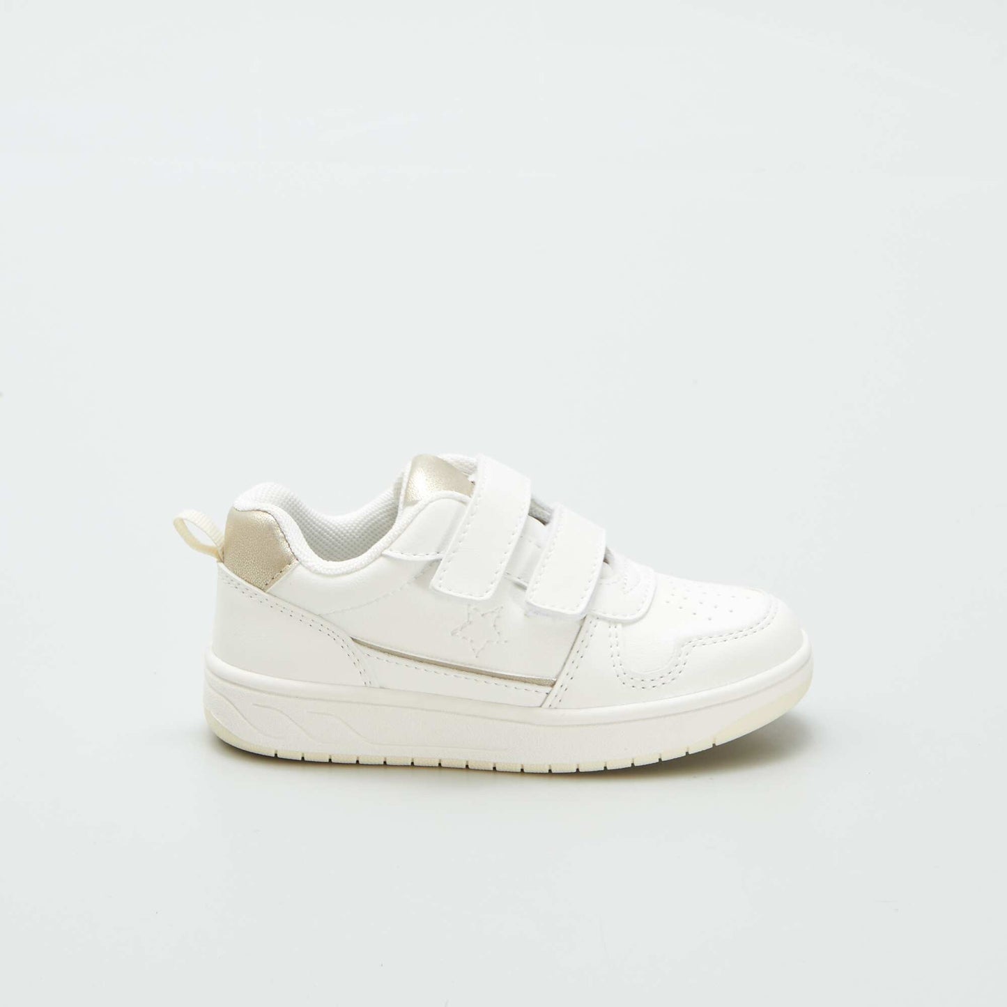 Low-top hook and loop trainers white