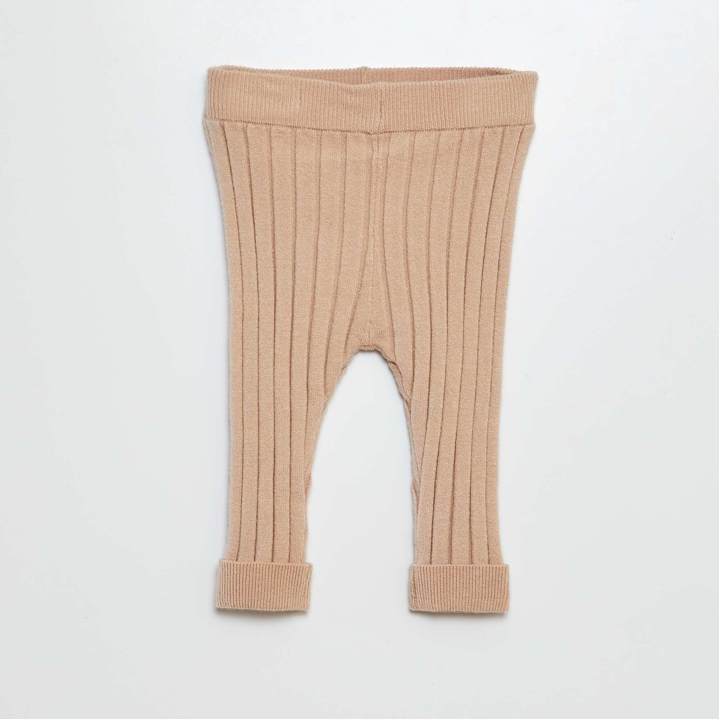 Ribbed leggings and embroidered socks BEIGE