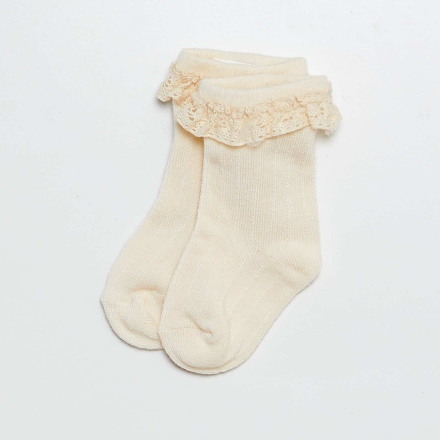 Ribbed leggings and embroidered socks BEIGE