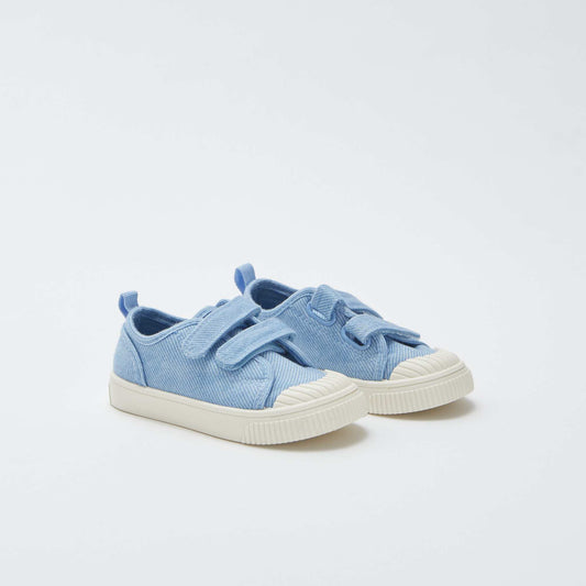 Canvas hook and loop trainers BLUE