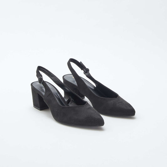 Open pointed toe heels BLACK