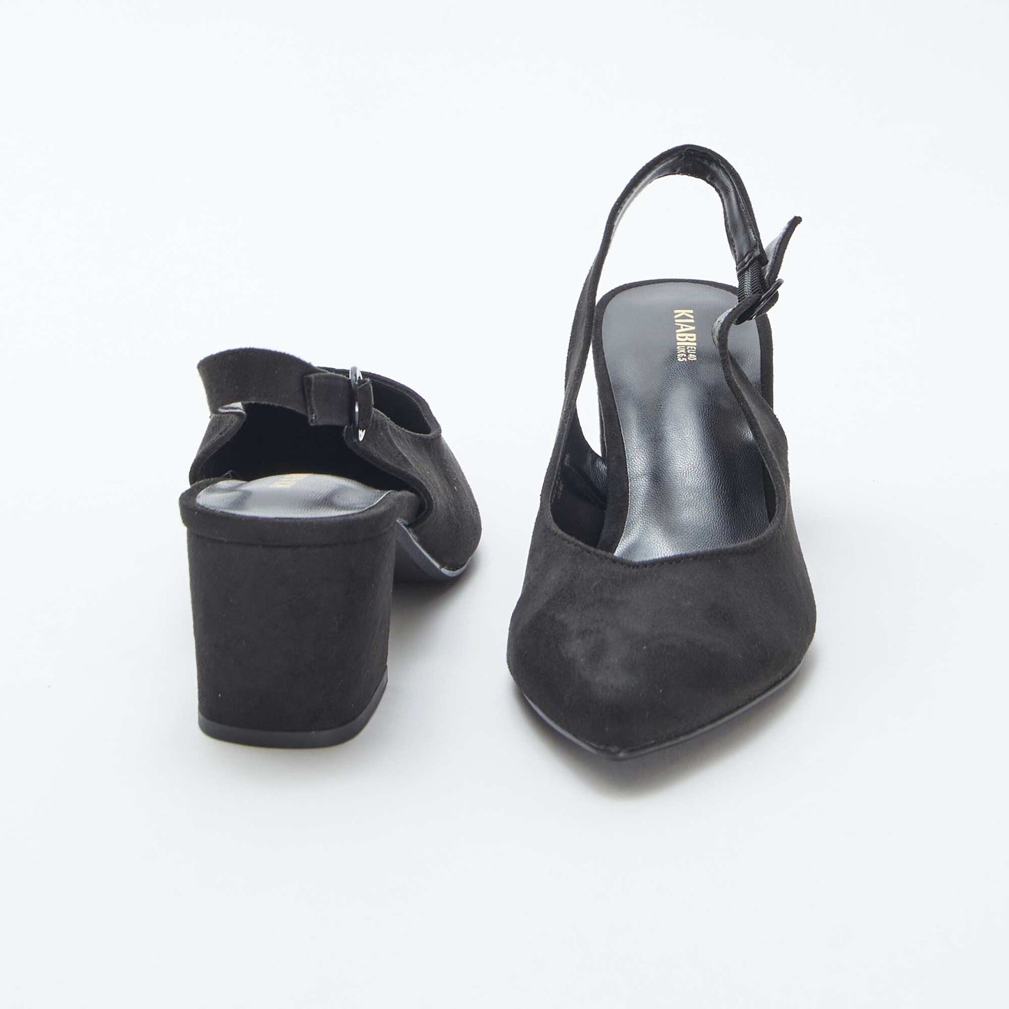 Open pointed toe heels BLACK