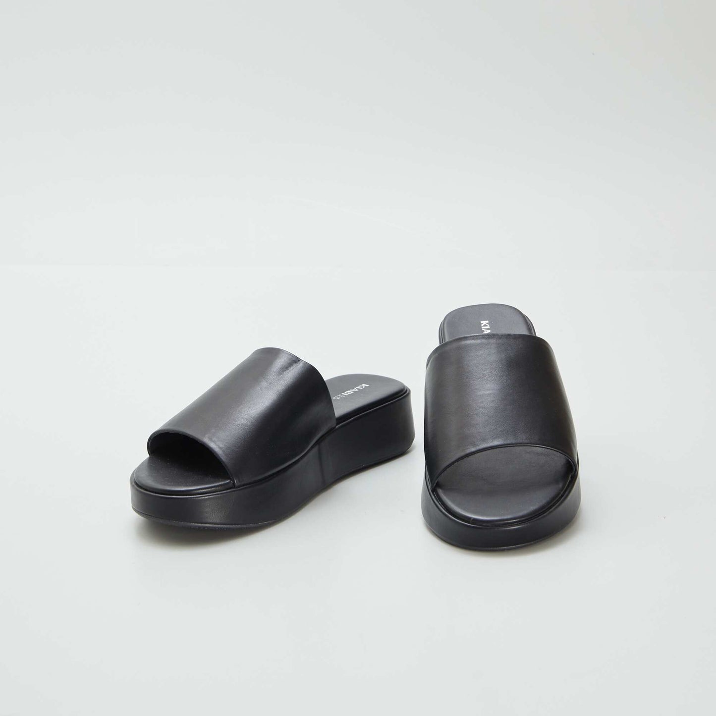 Synthetic platform mules BLACK