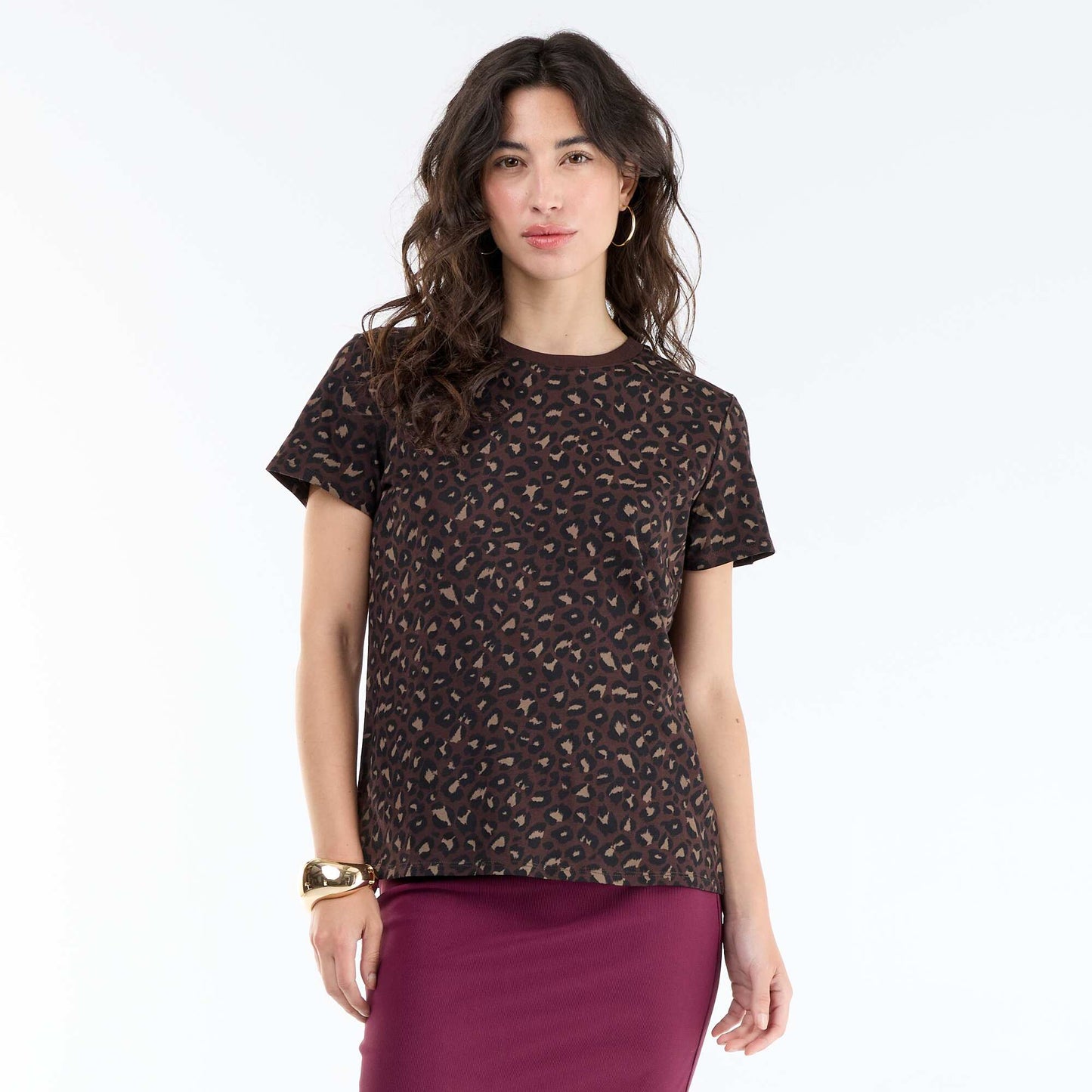 Printed T-shirt BROWN