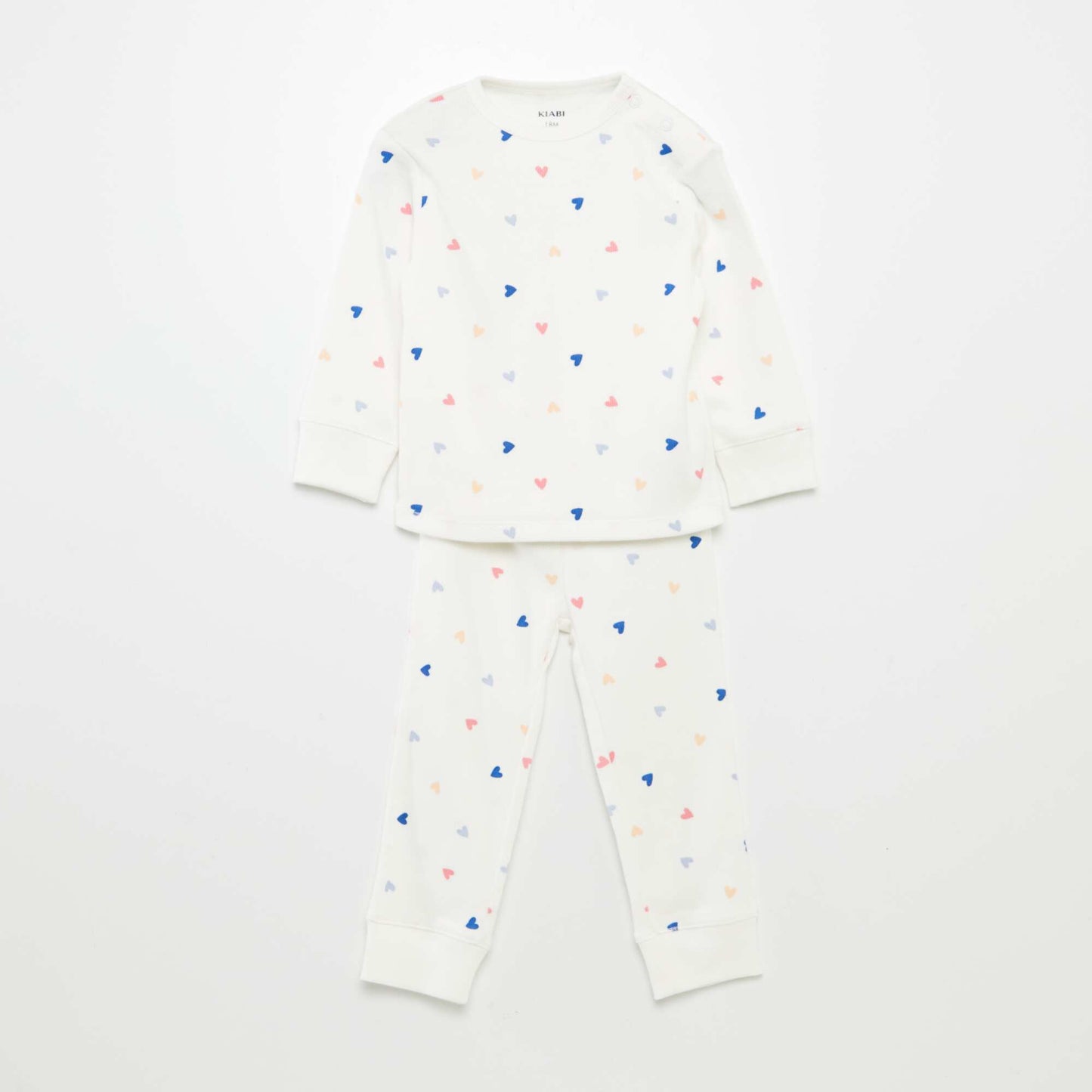 Printed knit pyjamas - 2-piece set WHITE