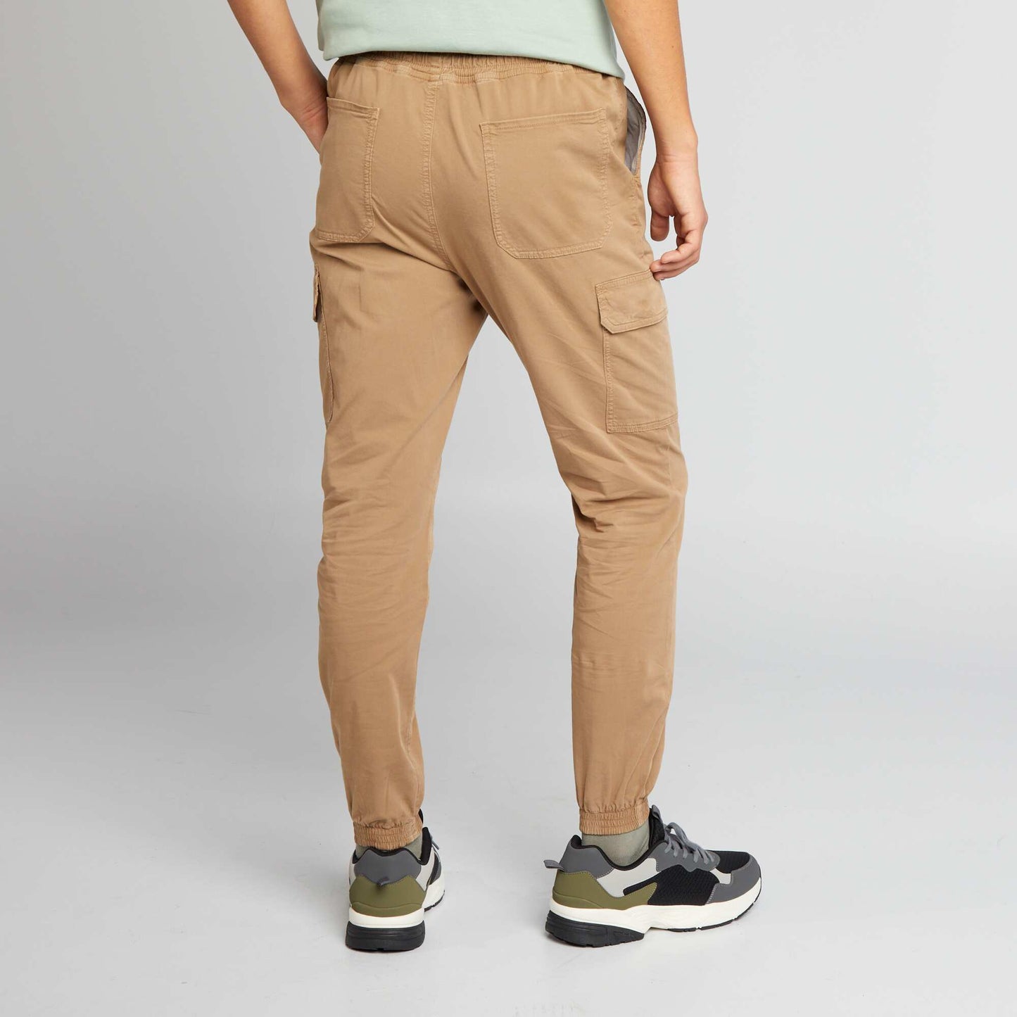 Multi-pocket stretch cotton trousers BEIGE