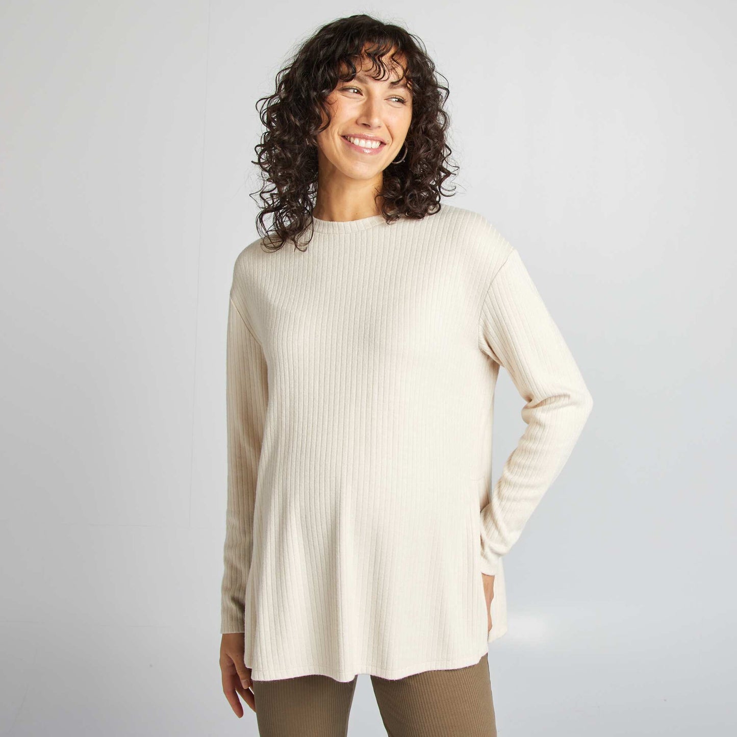 Ribbed maternity jumper GREY