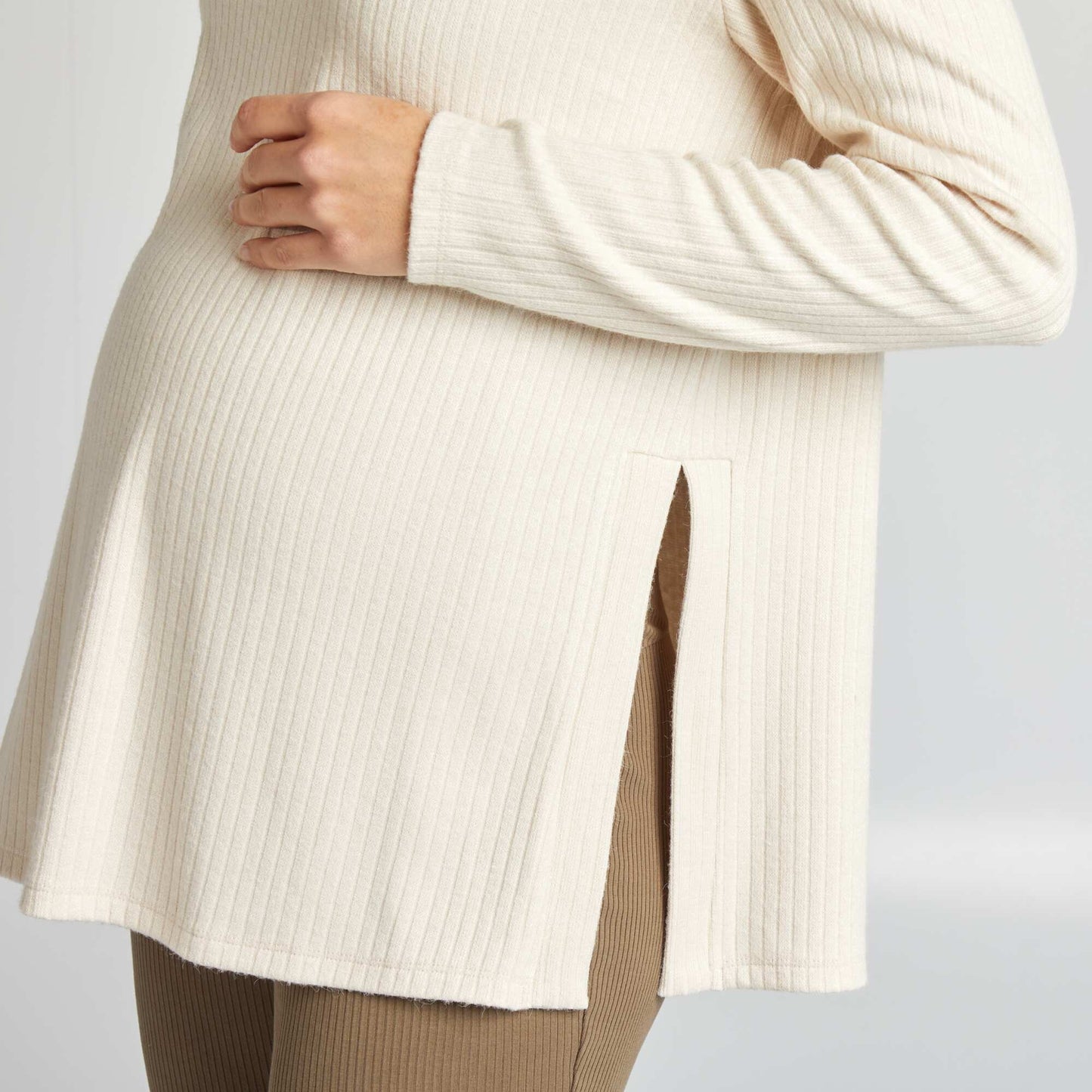 Ribbed maternity jumper GREY