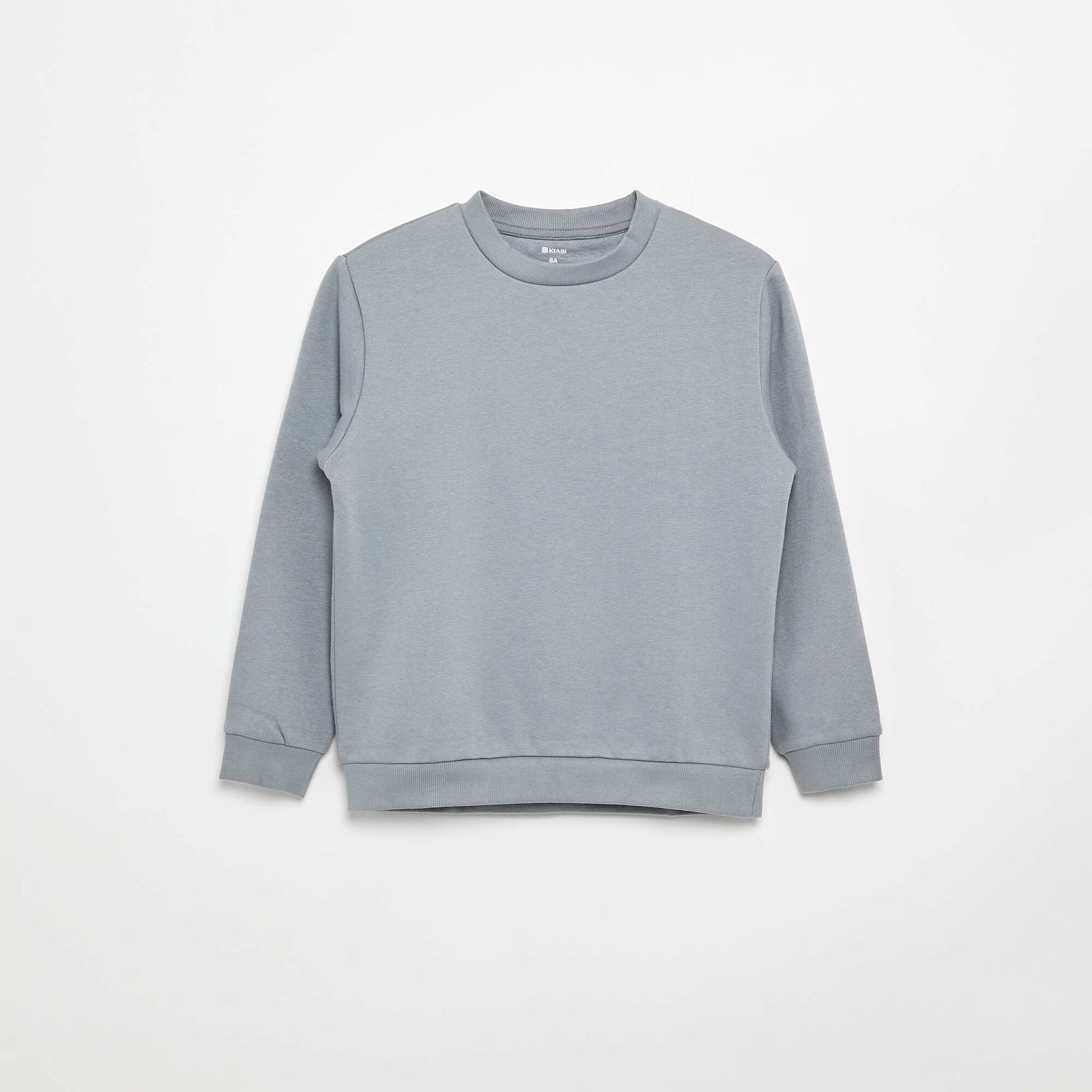 Plain brushed sweatshirt BLUE