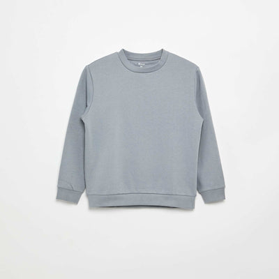 Plain brushed sweatshirt BLUE