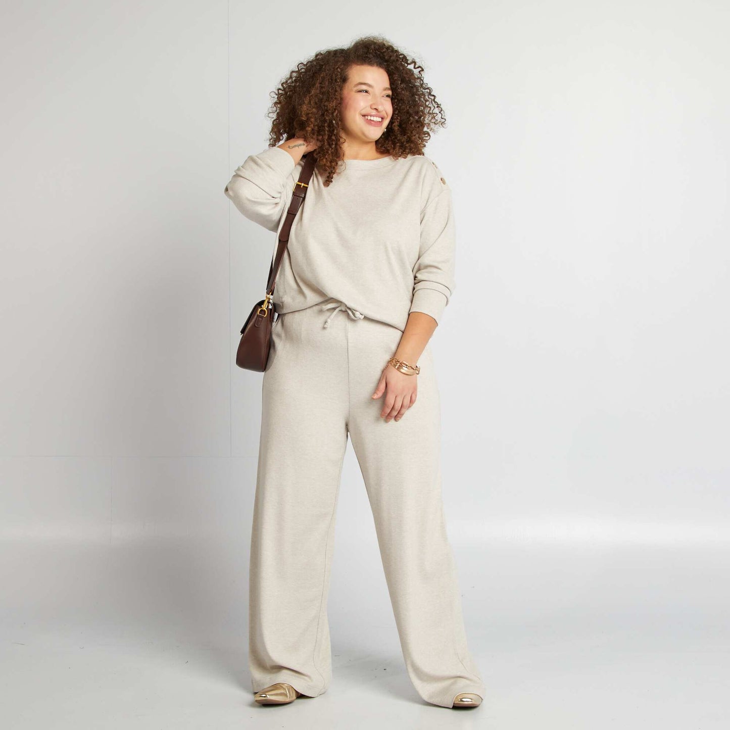 Soft knit trousers BEIGE