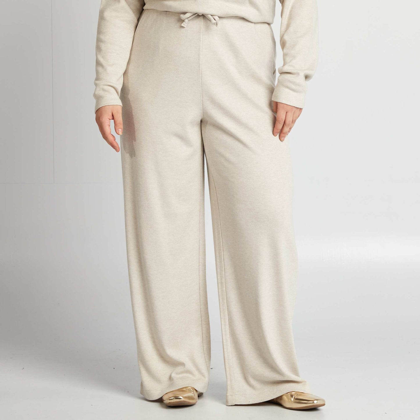 Soft knit trousers BEIGE