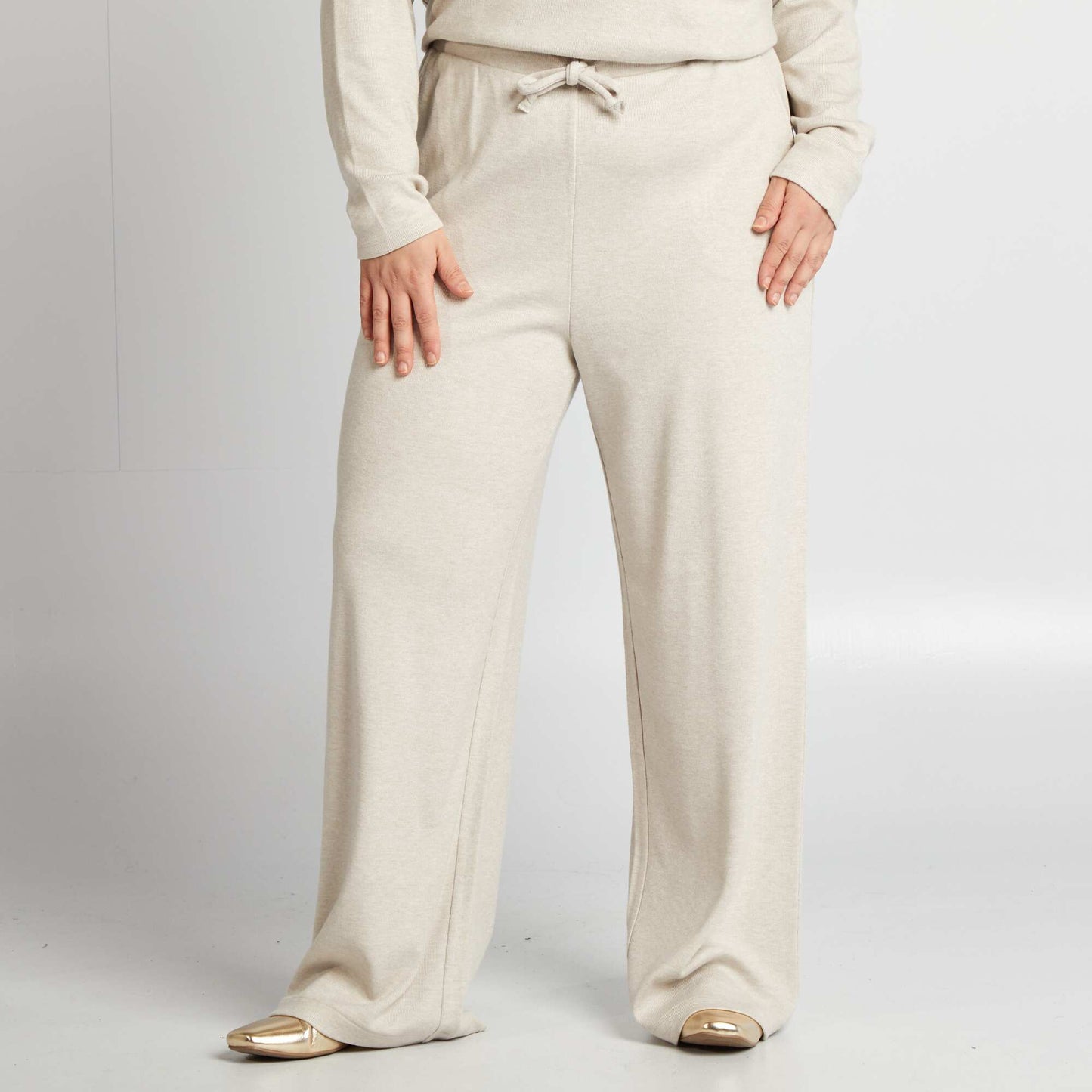 Soft knit trousers BEIGE