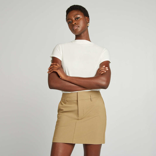 Short tailored-style skirt GREEN