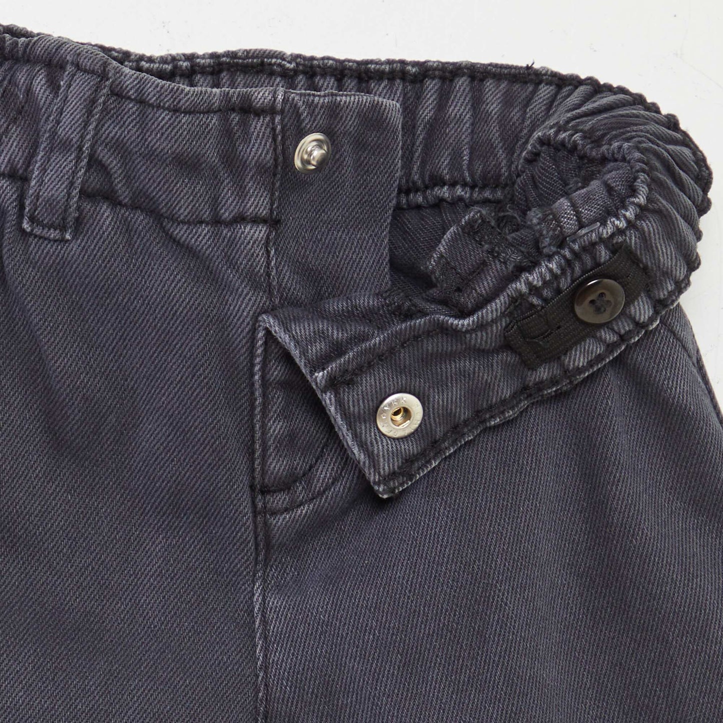 Paperbag twill trousers black