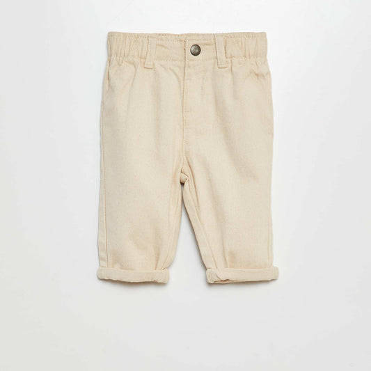 Paperbag twill trousers WHITE