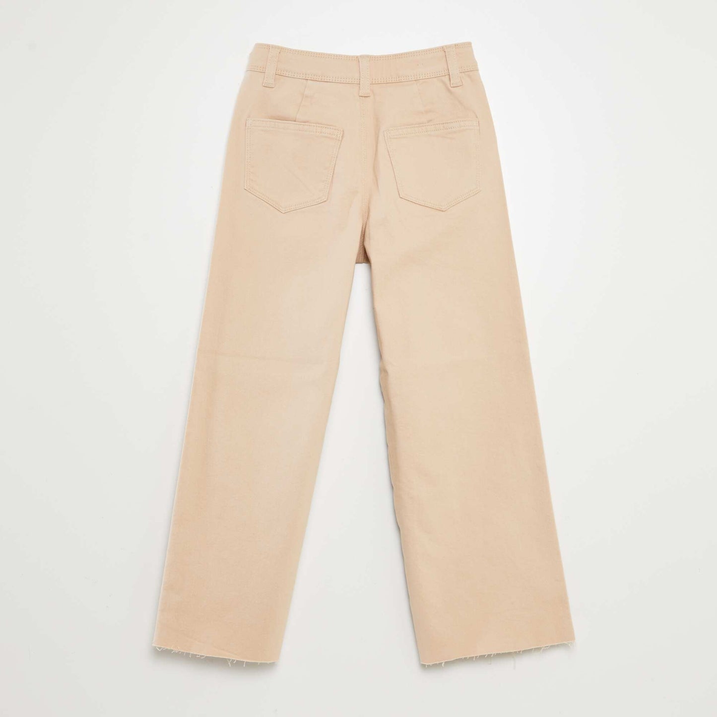 Wide-leg denim trousers BEIGE