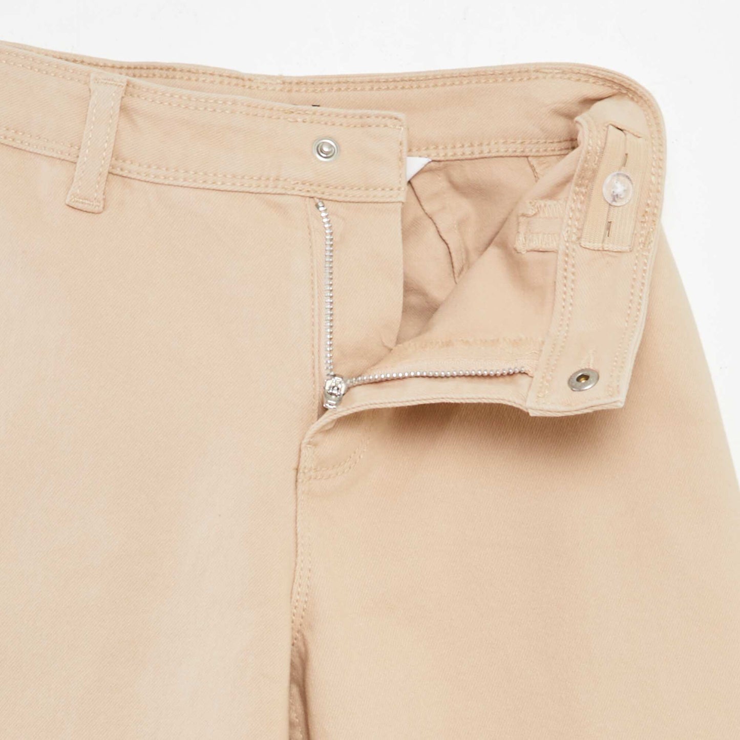 Wide-leg denim trousers BEIGE