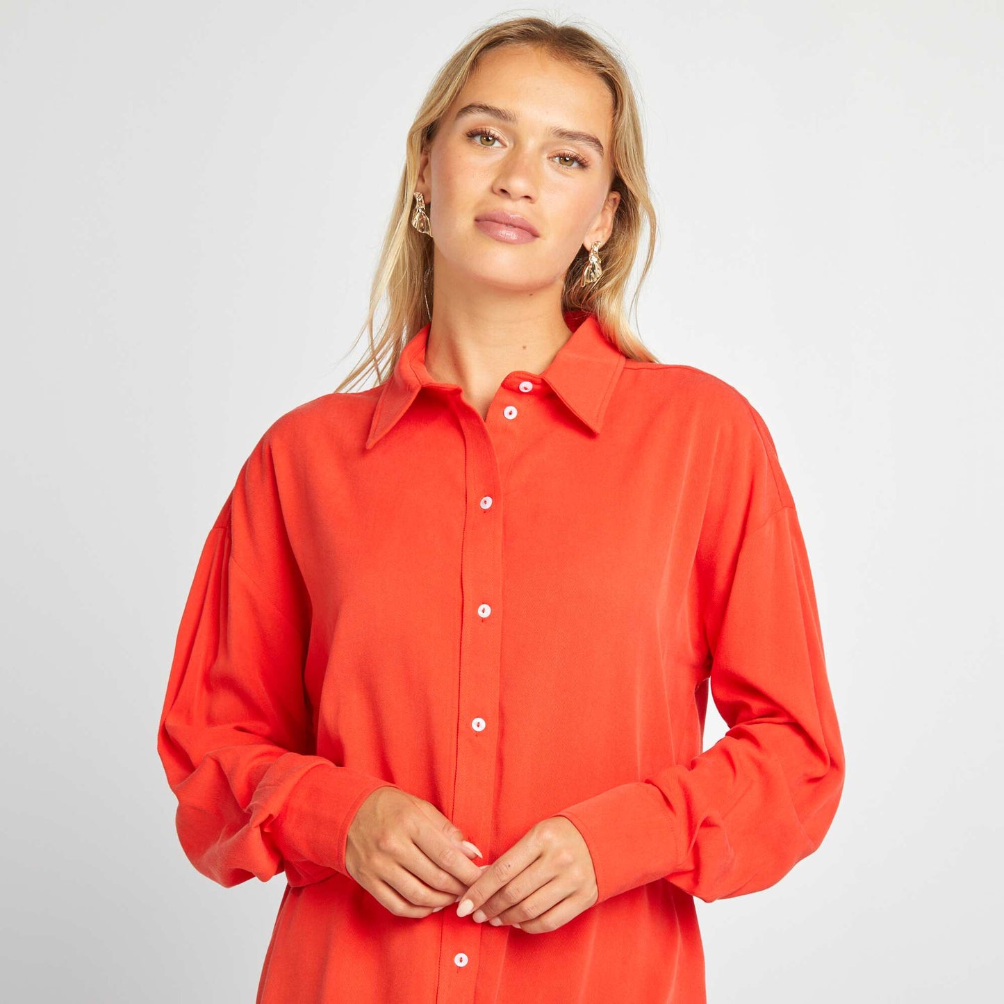 Flowing crêpe shirt RED