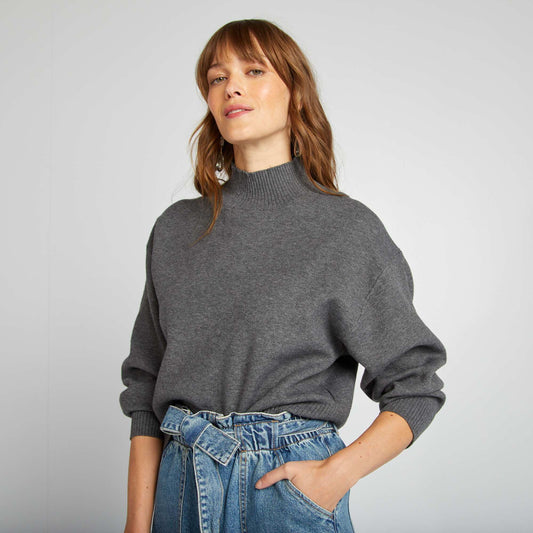 Slouchy cropped jumper GREY