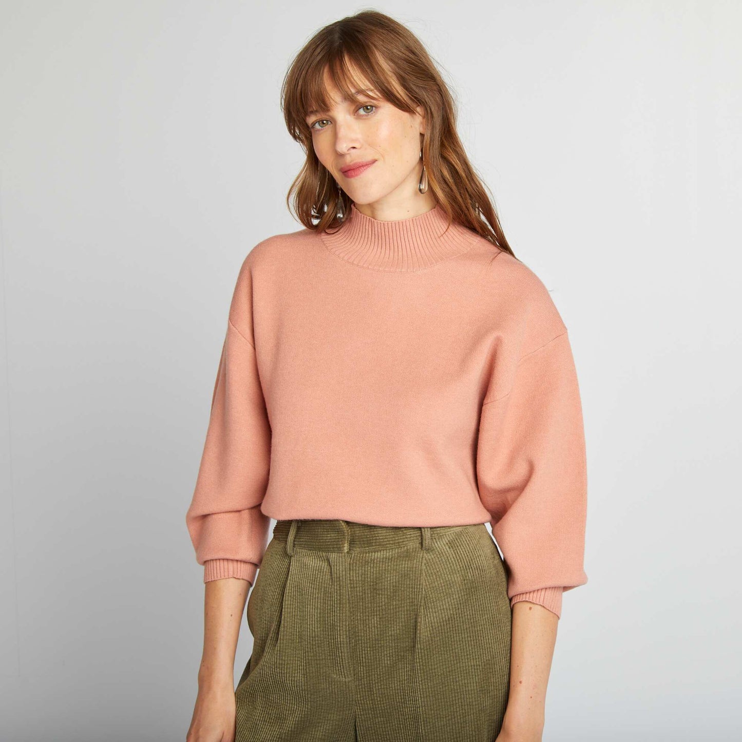 Slouchy cropped jumper pink