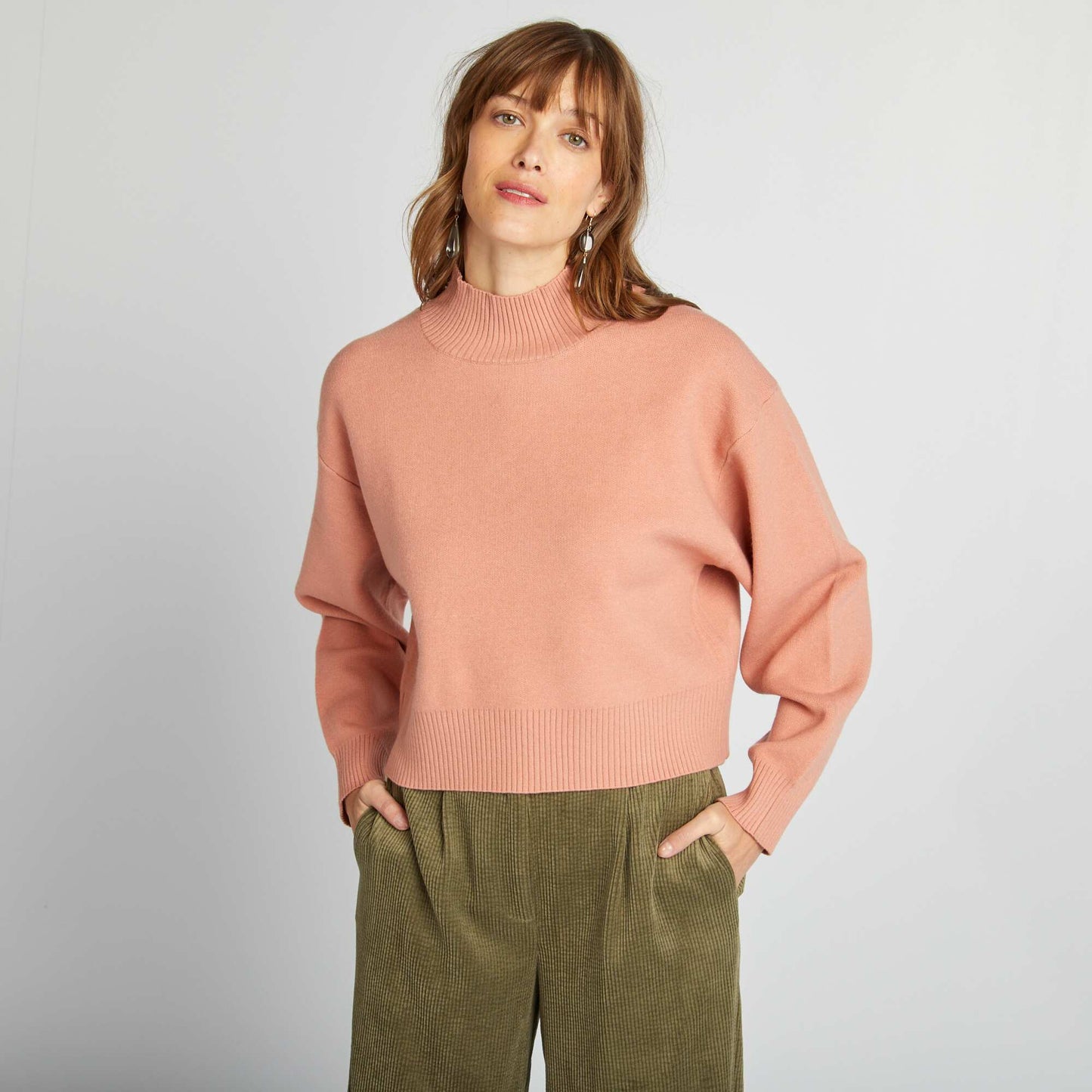 Slouchy cropped jumper pink