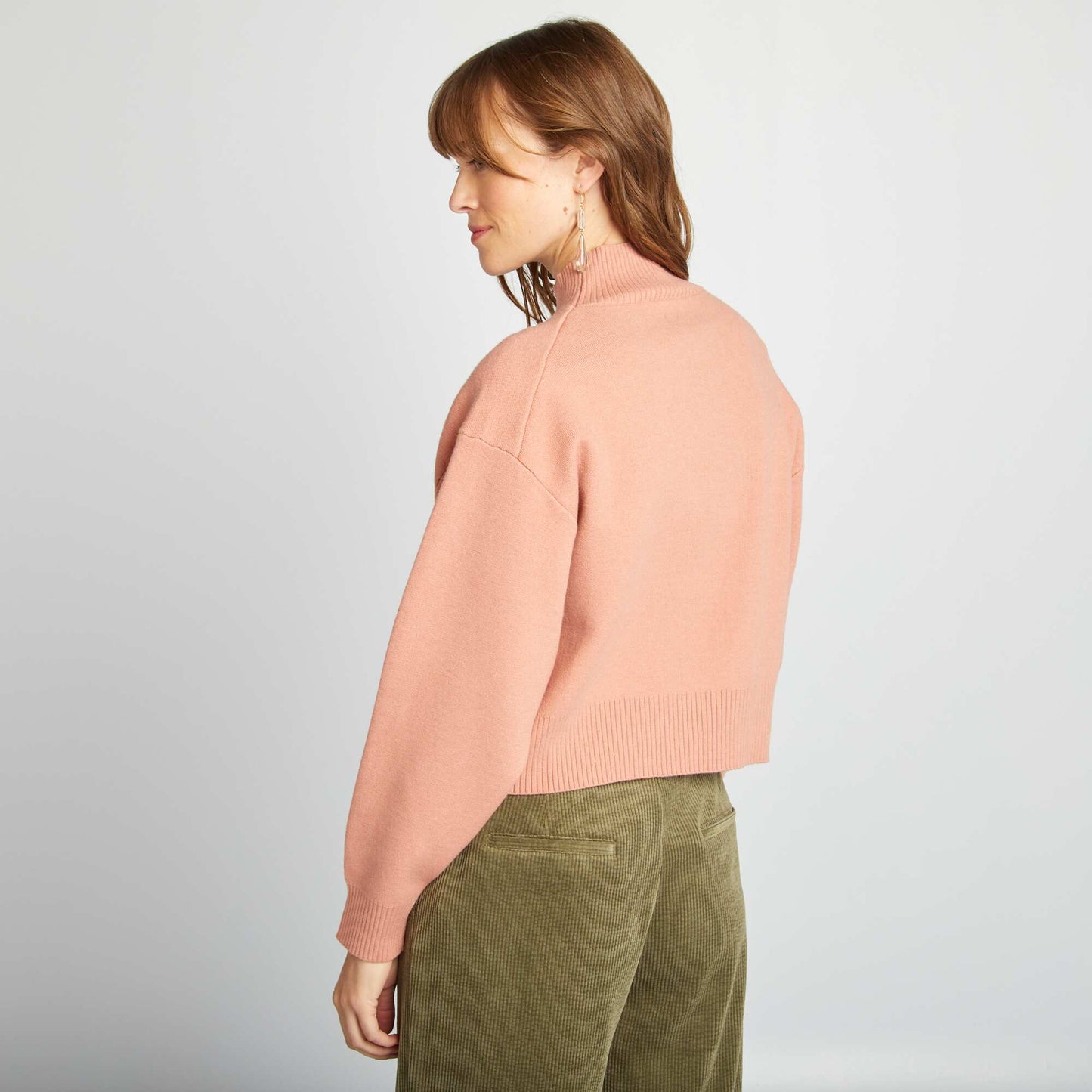 Slouchy cropped jumper pink