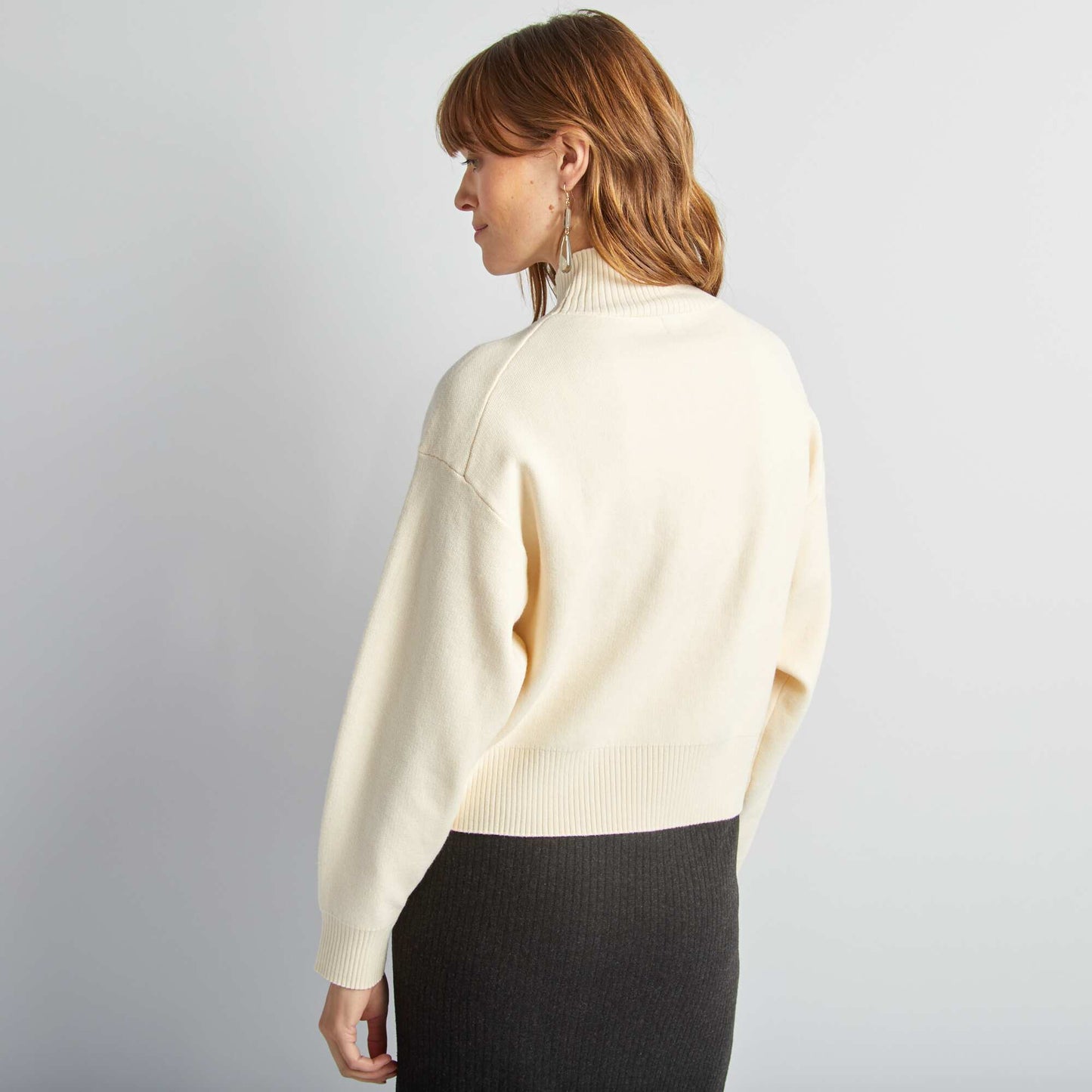 Slouchy cropped jumper BEIGE