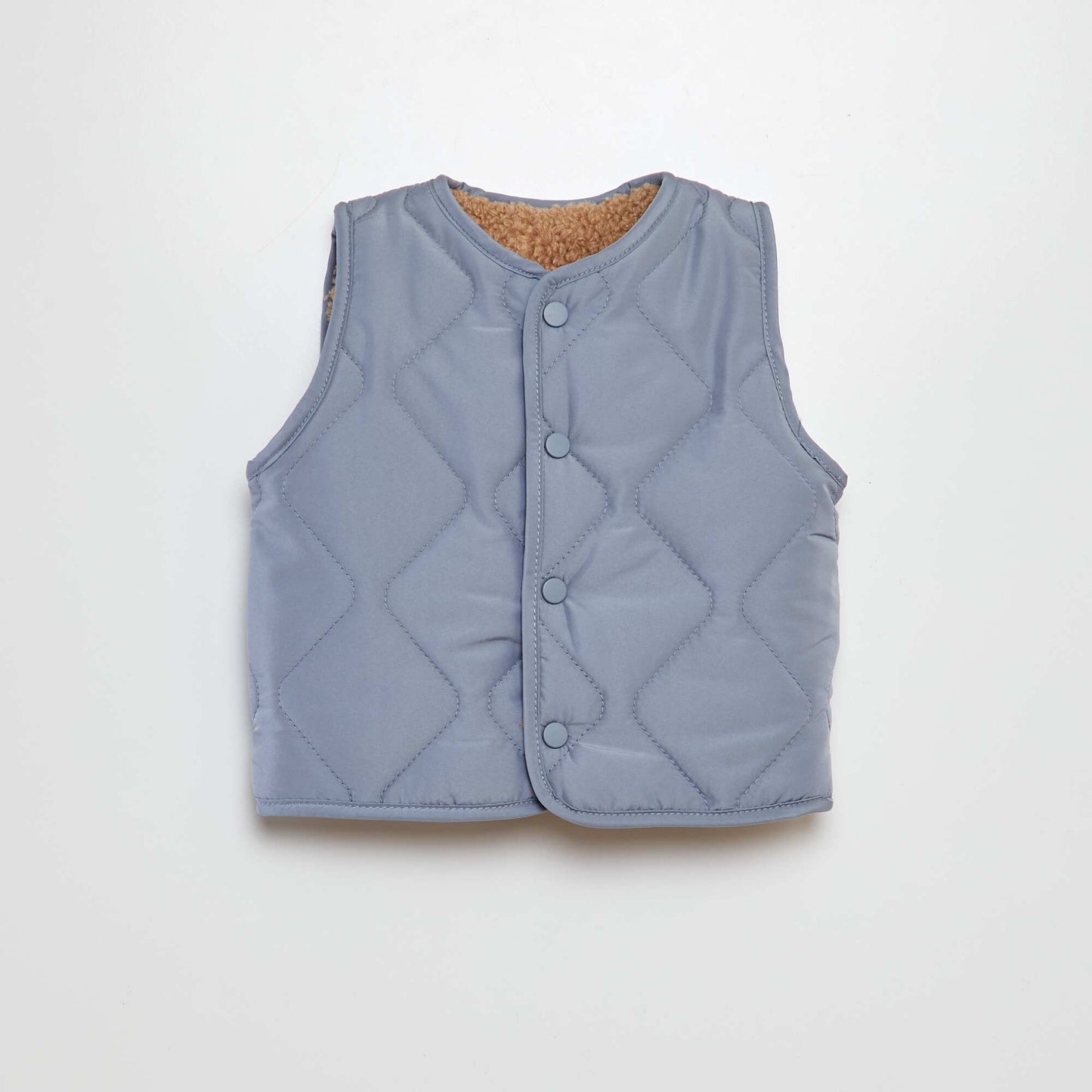 Faux fur-lined bodywarmer BLUE