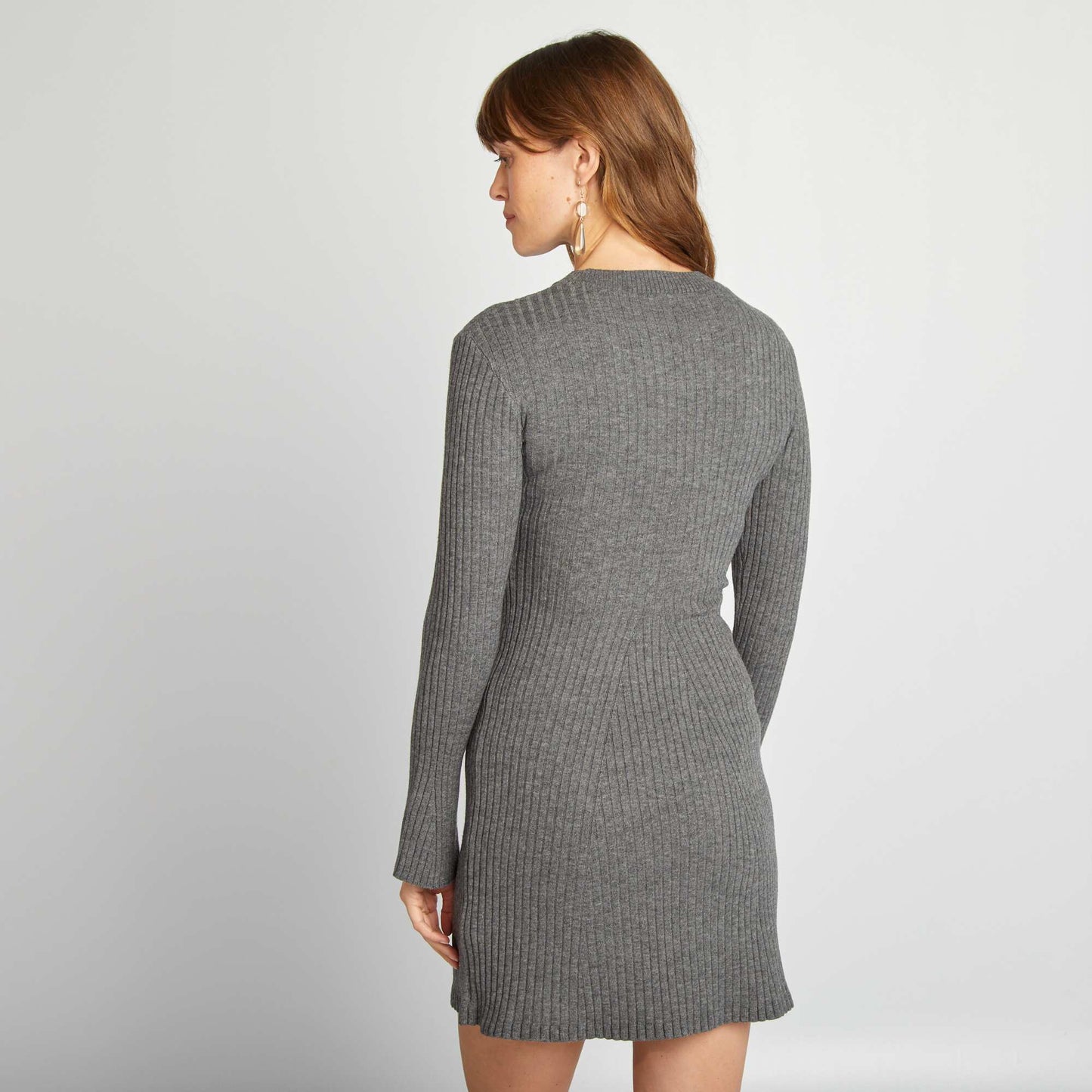 Short fitted jumper dress GREY