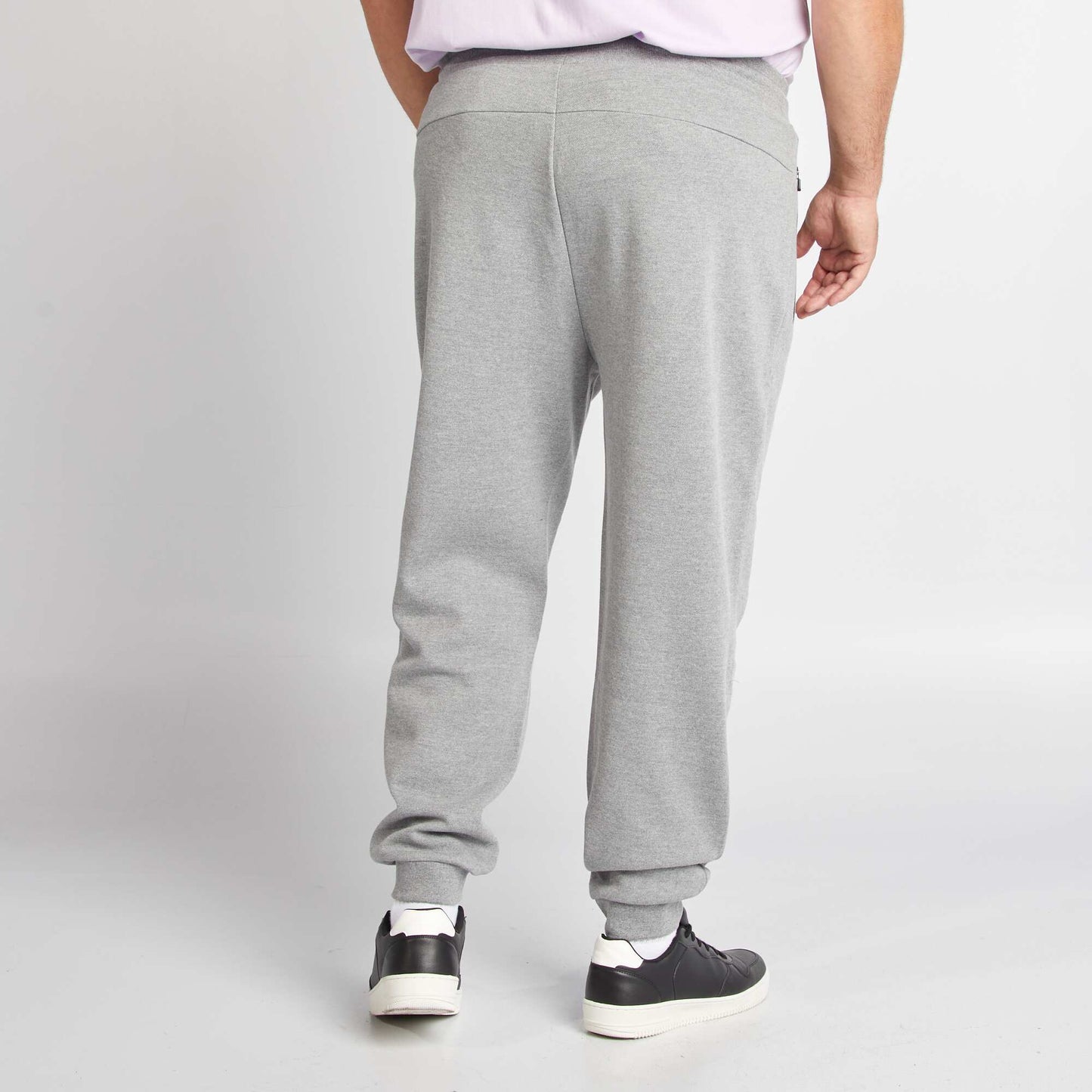 Piqué knit joggers with zip pockets GREY