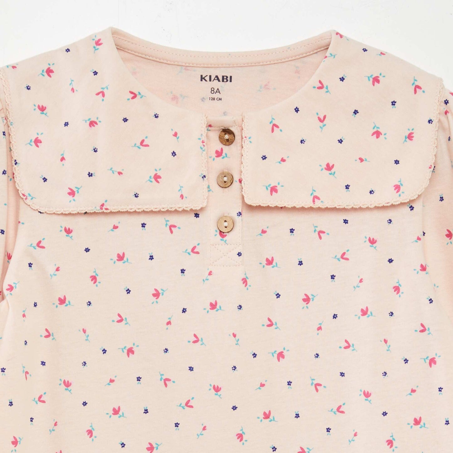 T-shirt with square Peter Pan collar PINK