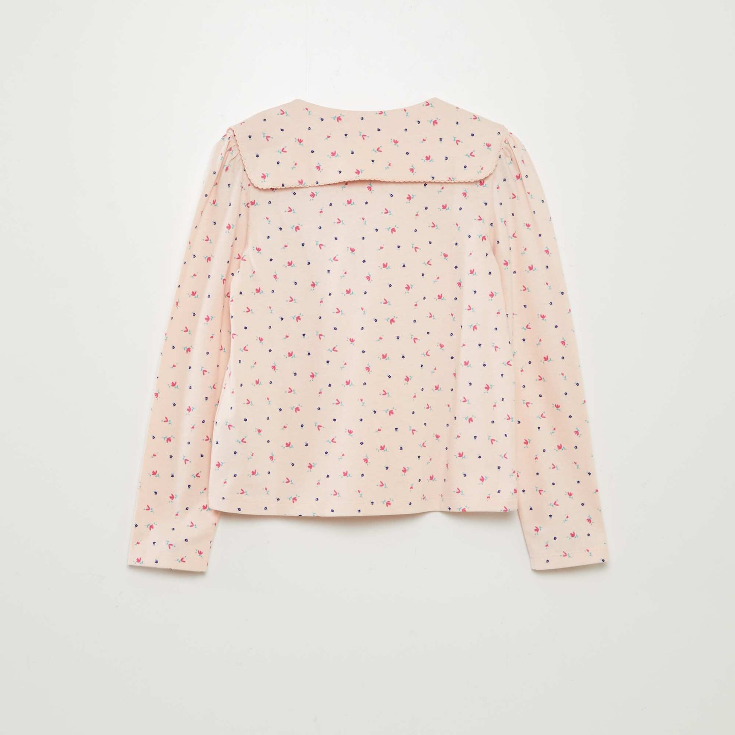 T-shirt with square Peter Pan collar PINK