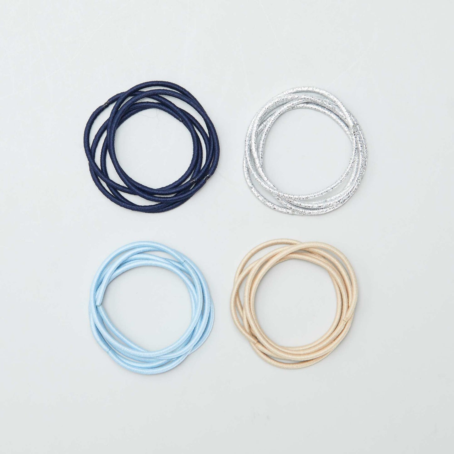 Pack of 20 thin elasticated hair bands BLUE