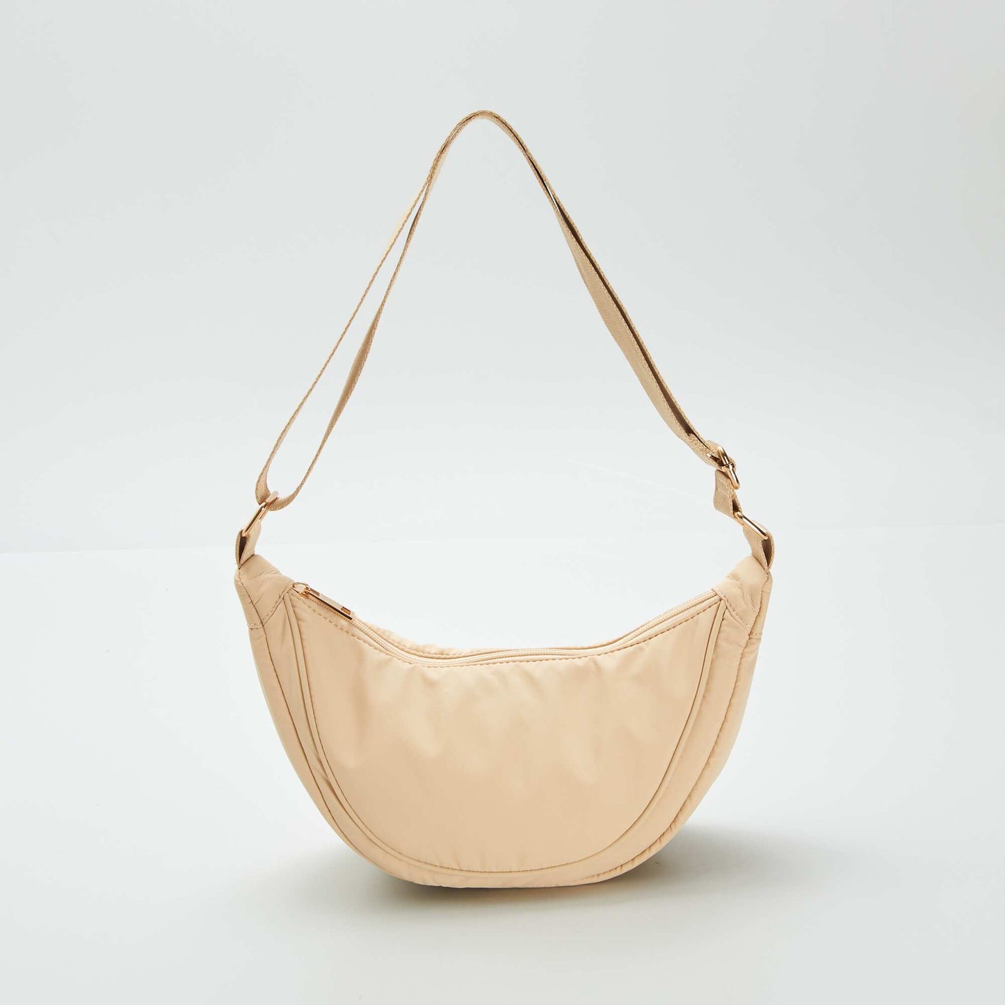 Nylon half-moon bag WHITE