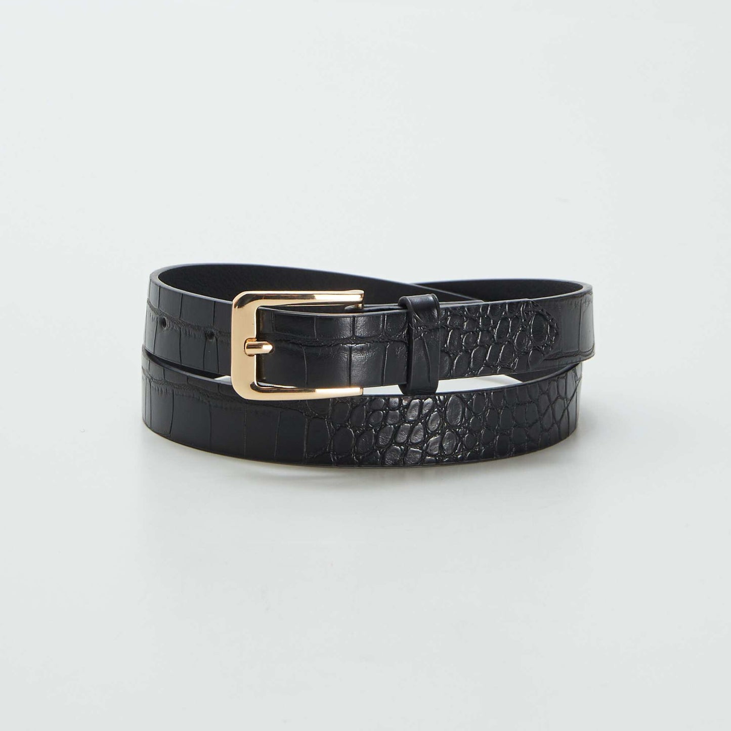 Skinny leopard print belt BLACK