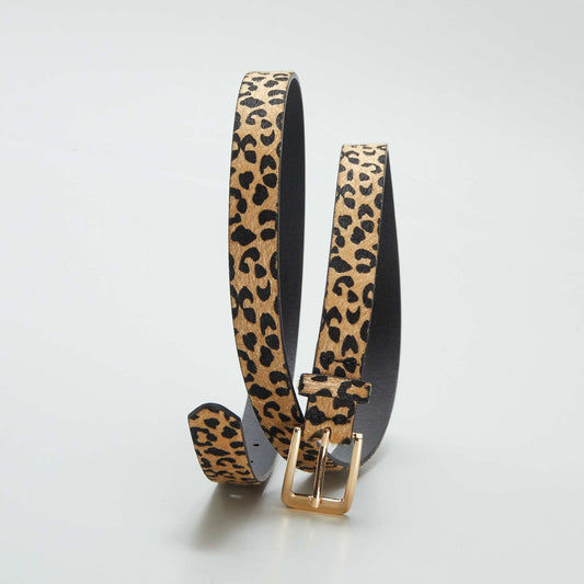 Leopard print belt BROWN