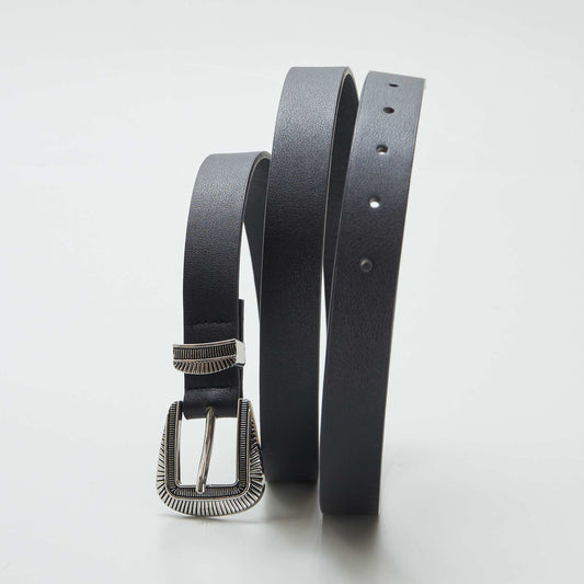 Western-style belt BLACK