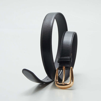Basic leather belt BLACK