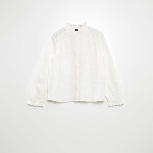 Broderie anglaise blouse WHITE