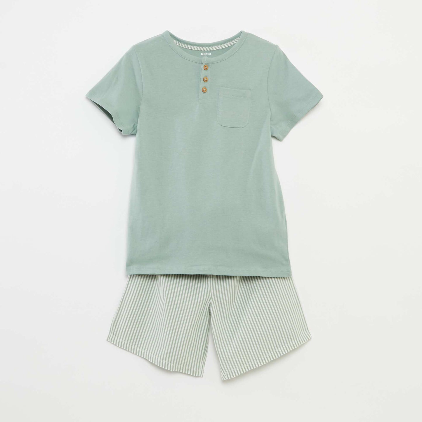 Cotton short pyjama set - 2-piece set GREEN