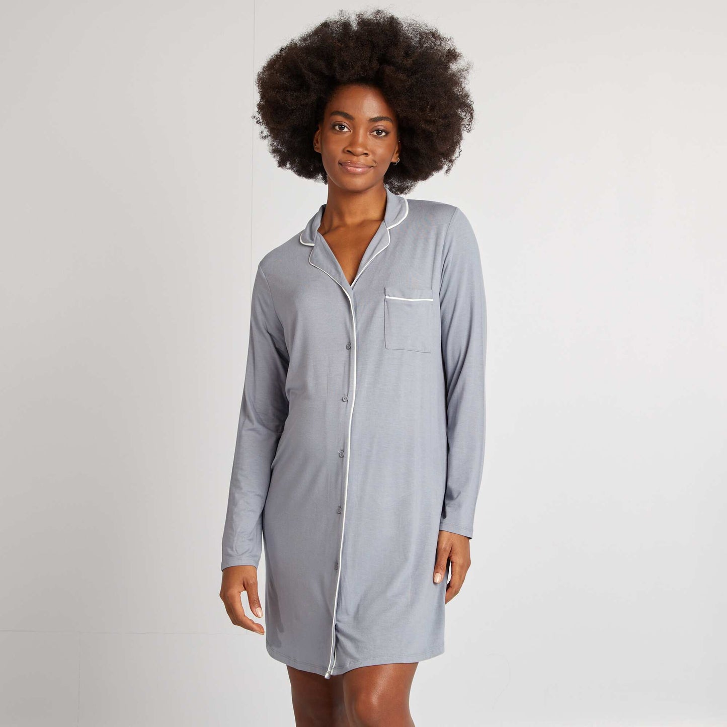 Button-up nightshirt BLUE