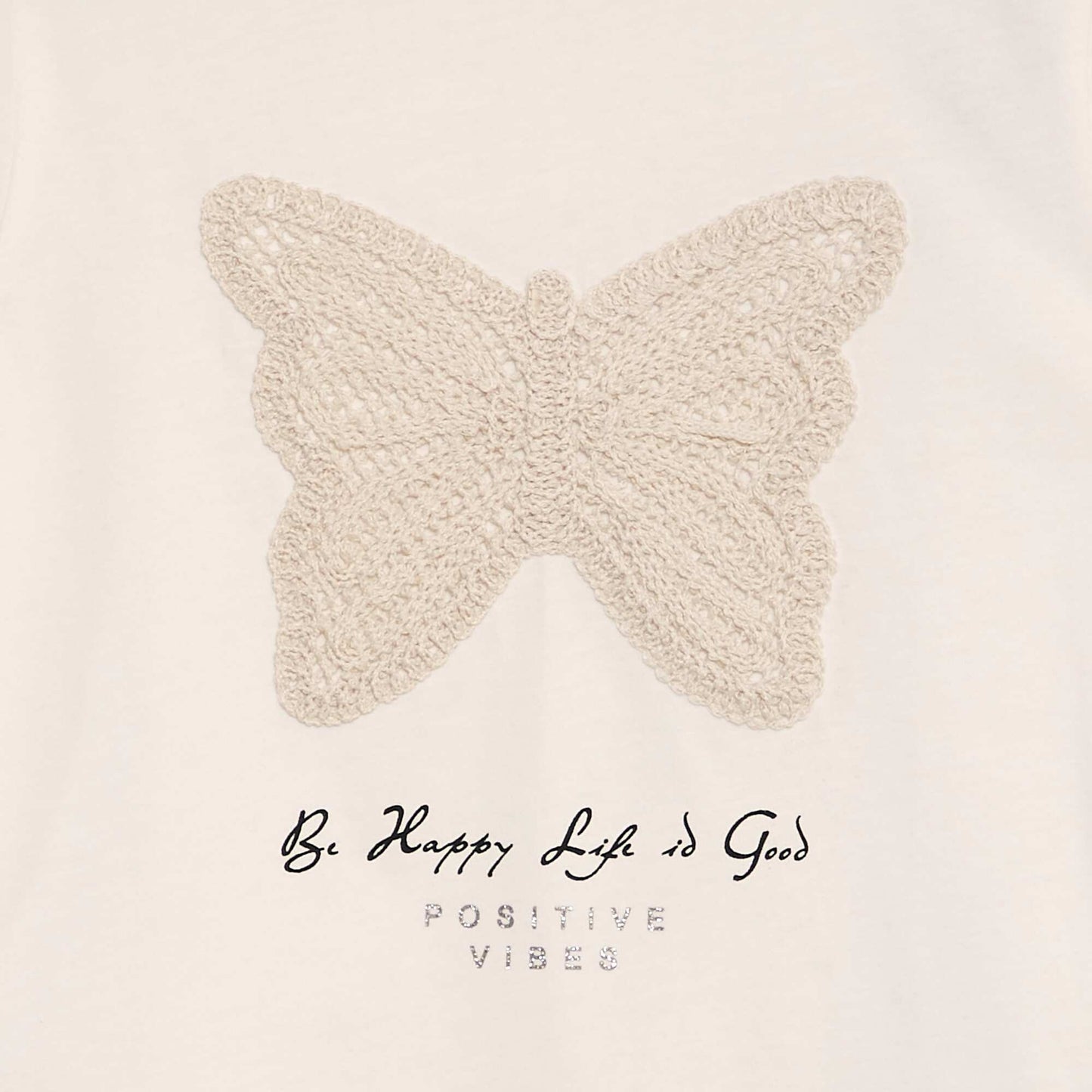 T-shirt with butterfly embroidery WHITE