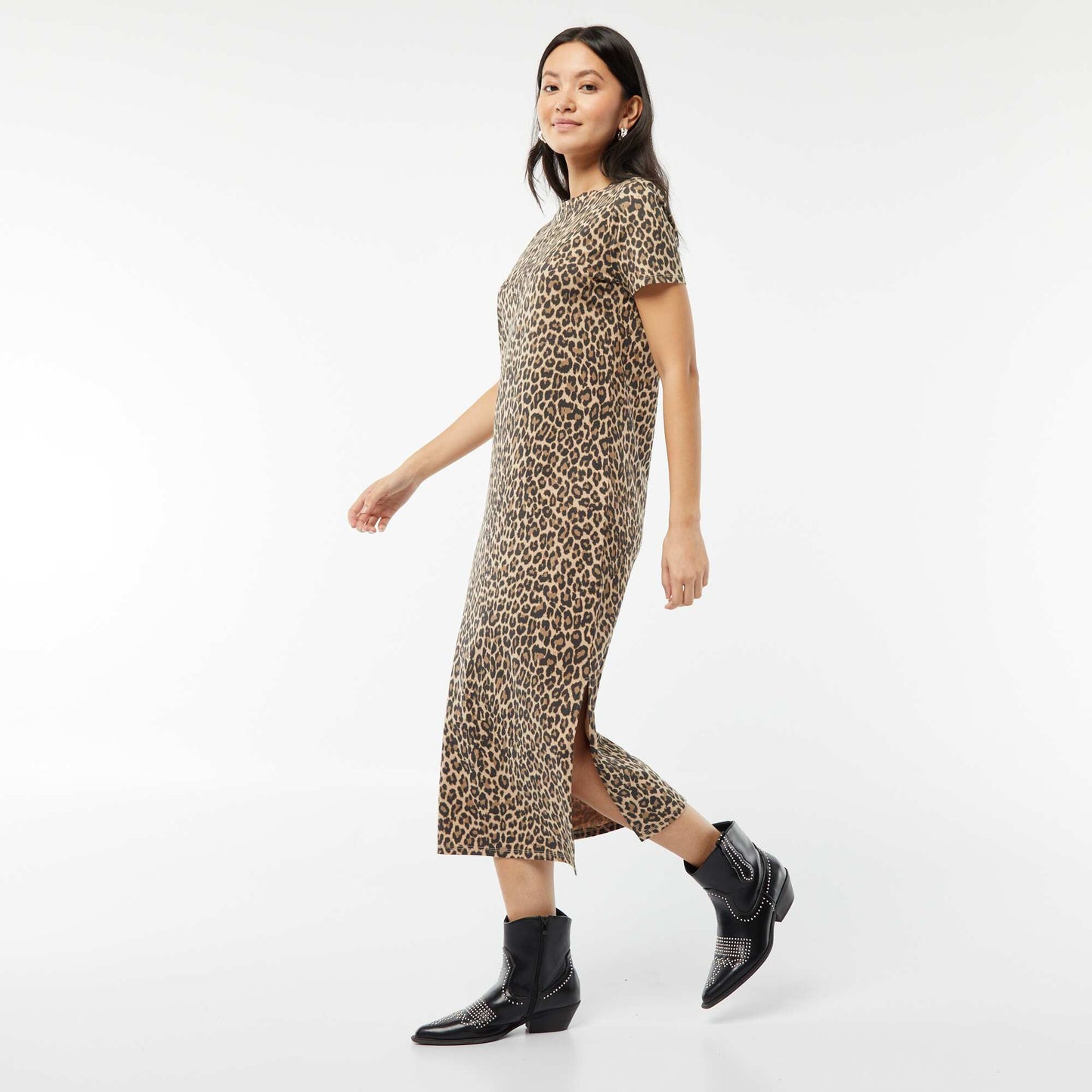 Long T-shirt dress BEIGE